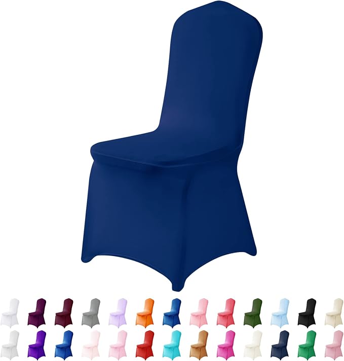 Spandex Chair Covers, 25PCS, Removable Washable Protector for Living Room, Party, Banquet, Wedding, Hotel (Classic Blue) by AlGaiety