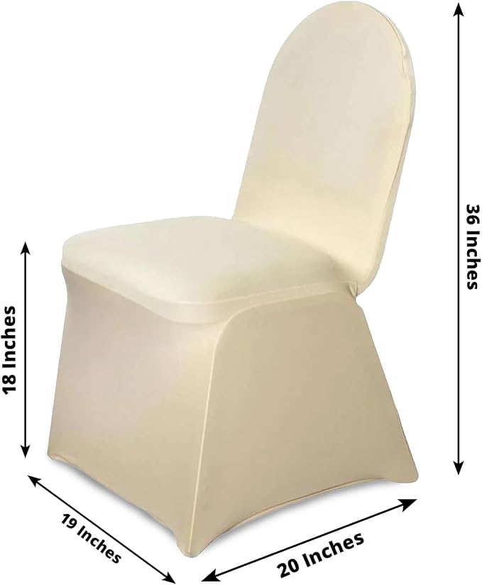 Efavormart Spandex Stretch Champagne Chair Covers 50 PCS Universal Banquet Chair Covers for Party Dining with Foot Pockets Washable Wedding Chair Slip Covers for Outdoor - Image 6