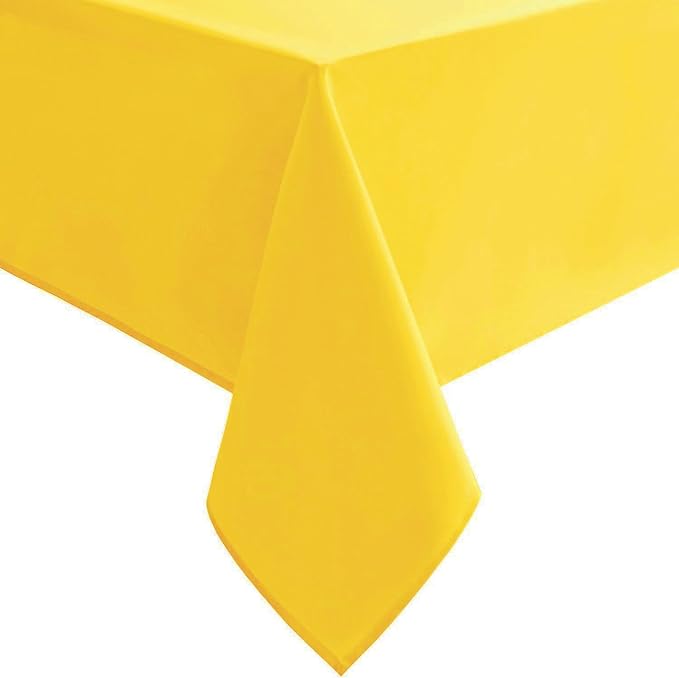 Hiasan Yellow Tablecloth for Square Tables, 60 x 60 Inch, 1 Pack | Waterproof, Spillproof, Wrinkle Resistant, Washable Fabric Table Cloth for Spring/Dining/Kitchen/Party/Outdoor Picnic by Hiasan