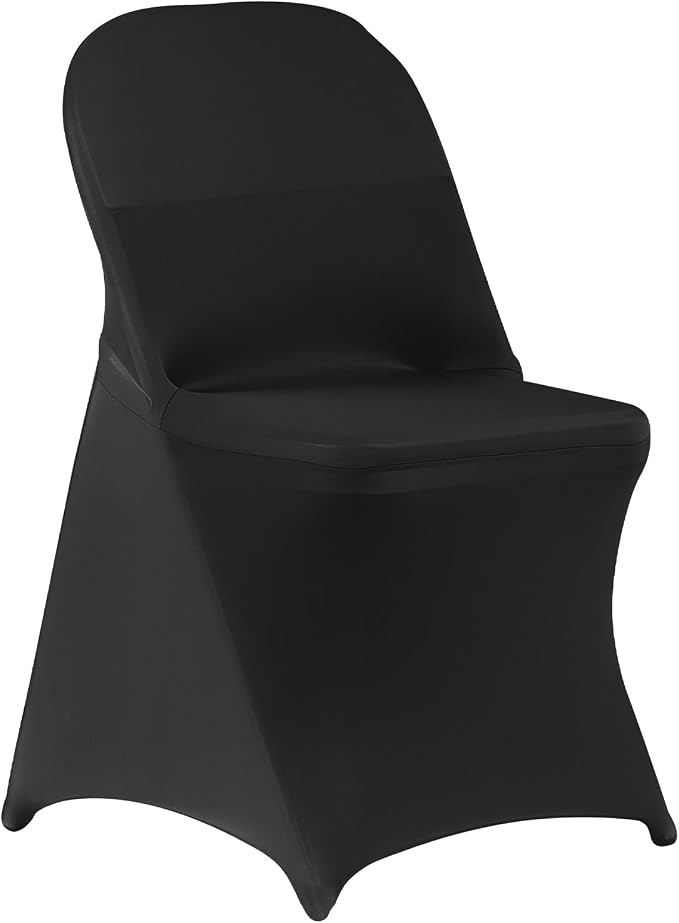 VEVOR Chair Covers, Polyester Spandex Chair Cover, Stretch Slipcovers for Wedding Party Dining Banquet Flat-Front Chair Covers (Black-c, 150PCS) - Image 9