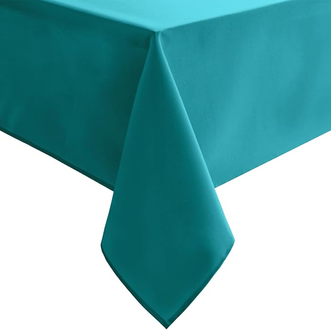 Hiasan Rectangle Tablecloth, 30 x 60 Inch, Turquoise, 1 Pack | Water Resistant, Spillproof, Washable Polyester Fabric Table Cloth for Kitchen/Dining/Spring/Banquet/Party/Picnic by Hiasan
