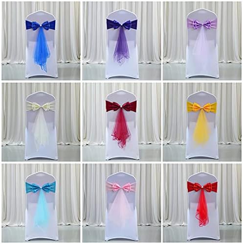 12Pcs Stretch Satin Chair Sashes Bows Chair Bands Decor for Hotel Wedding Reception Party Event Chair Cover Decoration Grey - Image 5