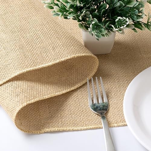 4 Pack Natural Burlap Table Runners (12 x 72 Inch) | Rustic Jute Table Runners for Wedding, Farmhouse, Thanksgiving, Coffee Table Decor Cover, Fall Décor & Parties - Image 3