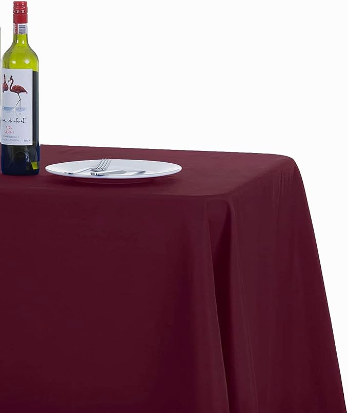 MDS Pack of 5 Square Tablecloth 70x70 Inch Polyester Wrinkle Resistant Washable Polyester Table Cloth for Kitchen Dining Buffet Parties, Picnic, Events, Weddings and Restaurants -Burgundy by MDS