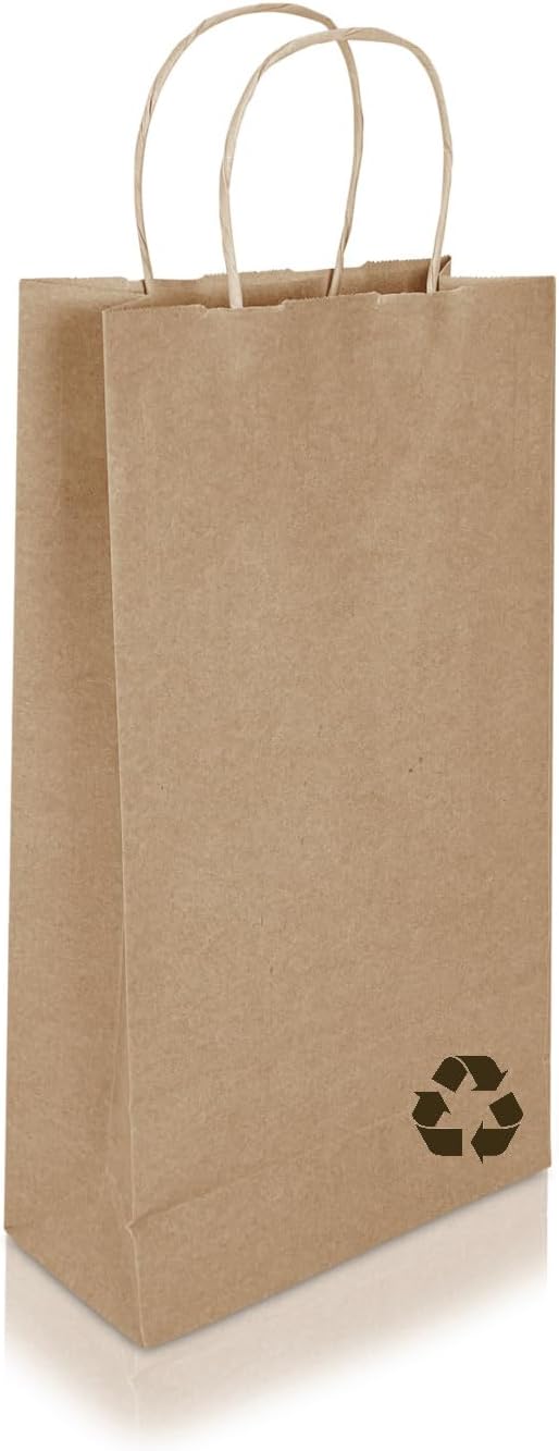 Jet Paper Bags - 250 Pack 6.5x3.5x12 Inch Medium Plain Brown Kraft Paper Bags with Handles Bulk, Gift Wrap Bags for Favors Grocery Retail Party Birthday Shopping Business Goody Craft Merchandise Take Out Sacks - Image 6