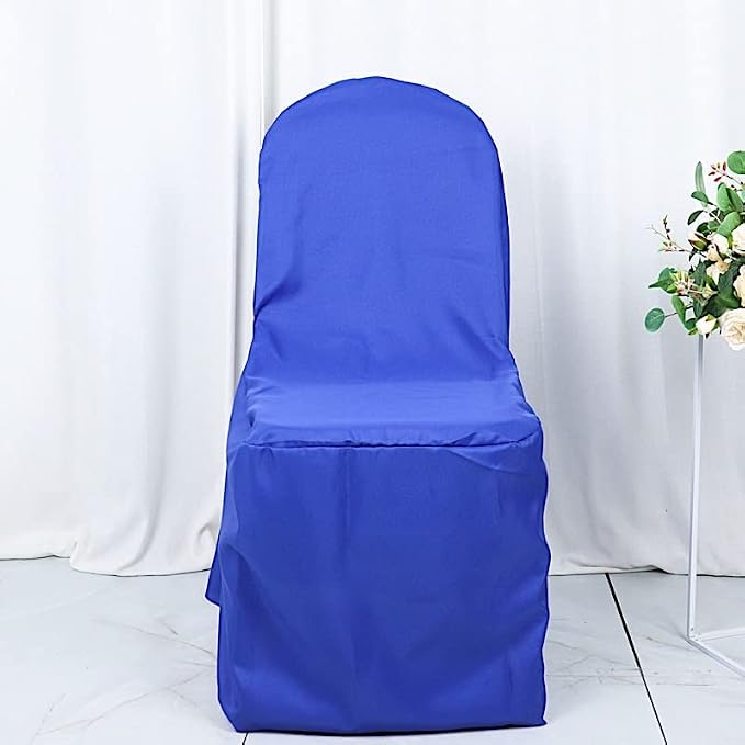 Balsa Circle 50 pcs Royal Blue Polyester Banquet Chair Covers for Party Wedding Linens Decorations Dining Ceremony Reception Supplies - Image 7