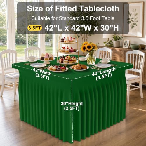 Smiry Spandex Elastic Fitted Table Cloth Skirt for 4FT Square Table - Image 3