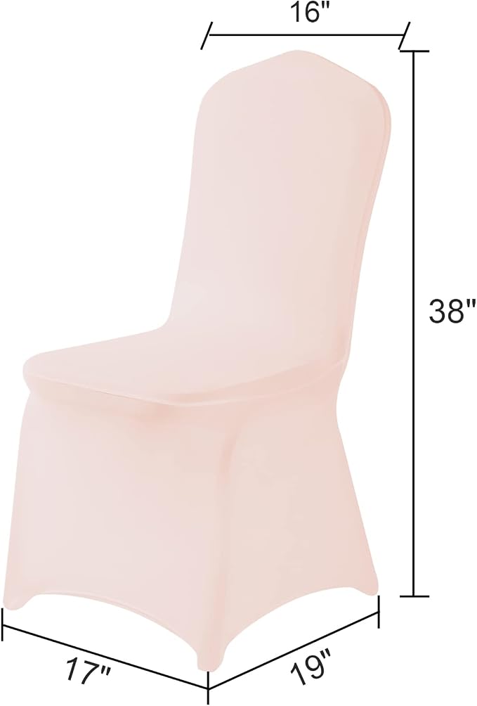 Spandex Chair Covers, 12PCS, Removable Washable Protector Stretch Covers for Living Room, Party, Banquet, Wedding Event, Hotel (Blush Pink) - Image 2