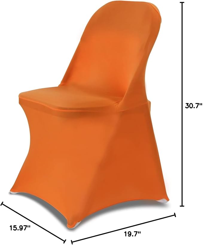 HAINARverS Folding Chair Covers for Wedding, 10pcs Orange | Stretch Spandex Washable Fabric Chair cover, Decoration Chair Cover for Wedding, Party, Banquet, Birthday, Conference, Event - Image 8