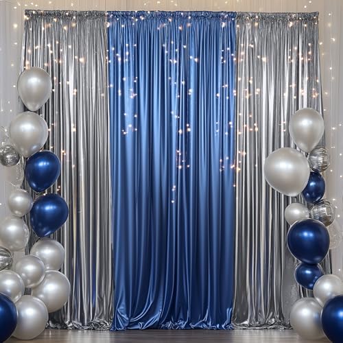 Outpain Thick 10 ft x 10 ft Black Silver Sequin Backdrop Curtain for Parties, Wrinkle Free Glitter Photo Backdrop Drapes 2 Panels 5x10ft Black Silver Back Drop Cloth for Wedding Photography Background - Image 5