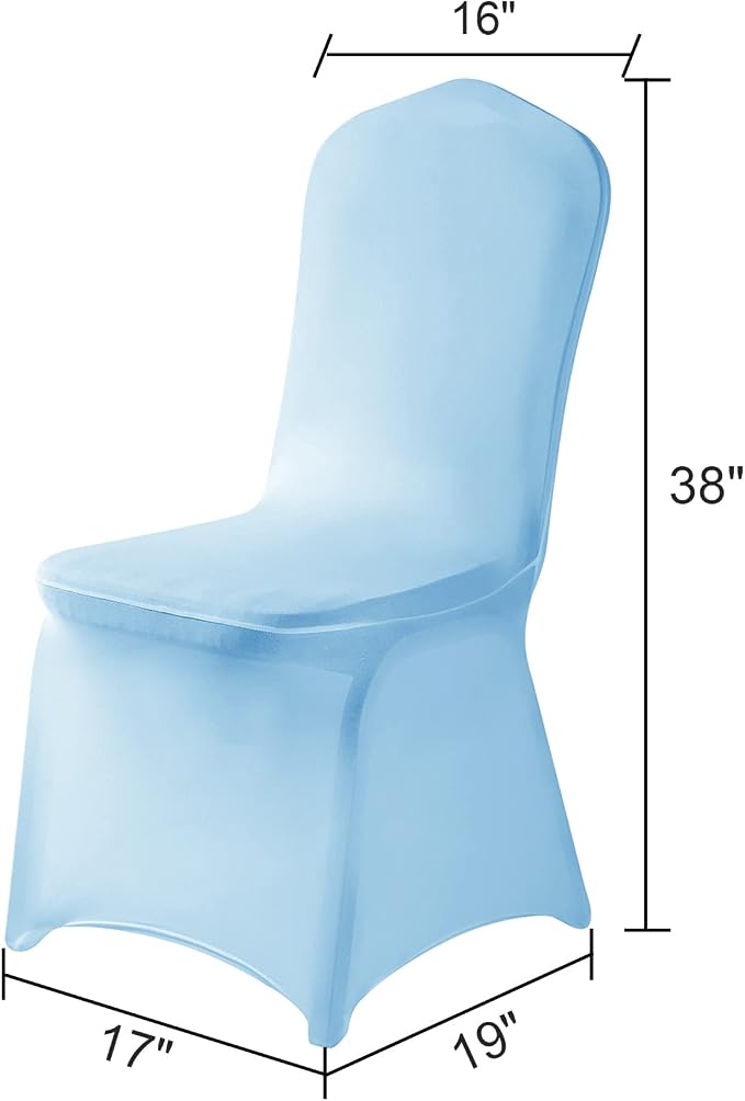 Spandex Chair Covers, 25PCS, Removable Washable Protector Stretch Covers for Living Room, Party, Banquet, Wedding Event, Hotel (Blue Mist) - Image 2
