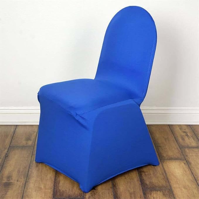 Efavormart 1 Set Spandex Stretch Royal Blue Chair Covers Universal Banquet Chair Covers for Party Dining with Foot Pockets Washable Wedding Chair Slip Covers for Outdoor - Image 2