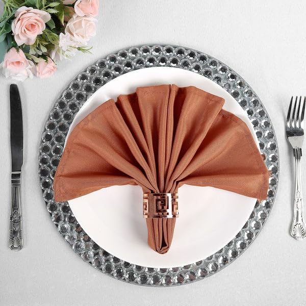 Tableclothsfactory Premium Pack of 5 Terracotta Premium 17" x 17" Washable Polyester Napkins Great for Wedding Party Restaurant Dinner Parties - Image 9