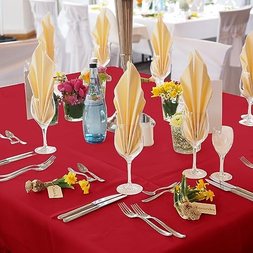 Fitable 6 Pack Red Square Tablecloths 70x70 Inch for 2-4 Ft Tables - Image 2