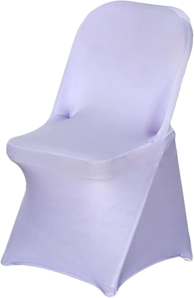 Tableclothsfactory 10PCS Stretchy Spandex Fitted Folding Chair Cover Dinning Event Slipcover for Wedding Party Banquet Catering - Lavender by TABLECLOTHSFACTORY