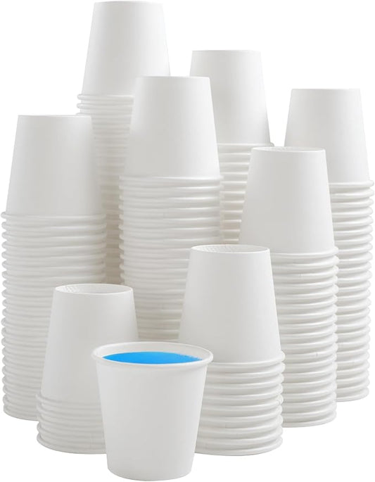 Clawsoff 3 oz 300 Count White Paper Cups Disposable Bathroom Mouthwash Cups | Small Paper Cups, Leak Proof, Hot or Cold Beverage Cups , BPA Free, Mini Espresso Coffee for Bathroom, Travel, Picnic by BuyNow