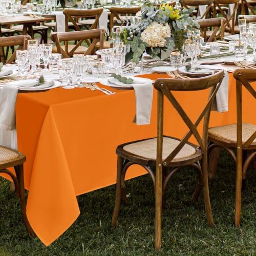 Fitable 8 Pack Orange Tablecloths 70x108 Inch for 6 Ft Rectangle Tables - Image 2