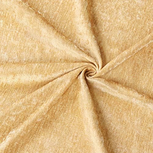ELKCA Thick Chenille Window Curtains Valance for Living Room, Luxury Gold Valance with Beads for Bedroom,Rod Pocket (W138inch,1 Panel) - Image 3