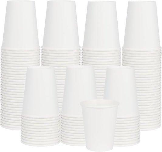 8 oz 400 Pack Disposable Paper Coffee Cups, Hot Coffee Cups | White disposable paper hot cups are great for coffee, tea, juice, or soda at offices, parties, picnics, on the go, and home by ECOEXTRA
