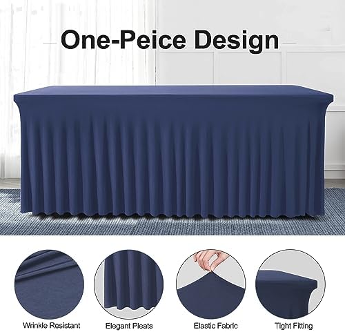 BDDC One-Piece Spandex Table Cloth Skirt for 8FT Rectangle Tables - Image 2