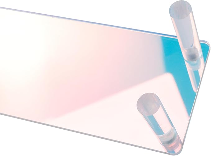 MY MIRONEY 2PCS Acrylic Display Stand Iridescent Display Shelf Figurines Organizer Cupcakes Holder for Cake Food Desserts Figurines Collectibles Perfume Jewelry Makeup(7.87" x 2.95" x 1.97")