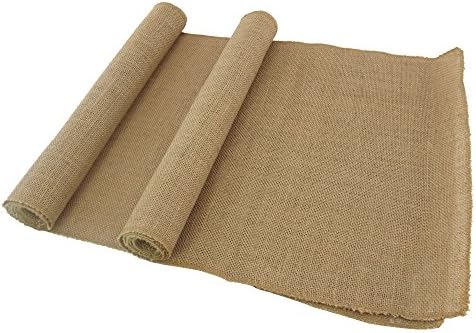 BambooMN Natural 15" x 88" Vintage Burlap Table Runner for Rustic Wedding Bridal Shower Bachelorette Graduation Party Table Decor Decorations, 30 Pieces by BambooMN