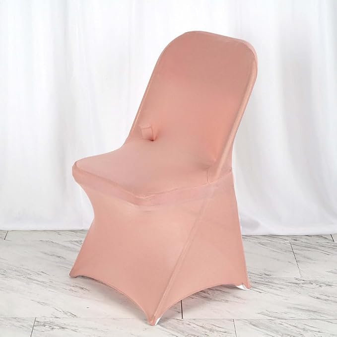 Tableclothsfactory Stretchy Spandex Fitted Folding Chair Cover Dinning Event Slipcover for Wedding Party Banquet Catering- Dusty Rose by TABLECLOTHSFACTORY