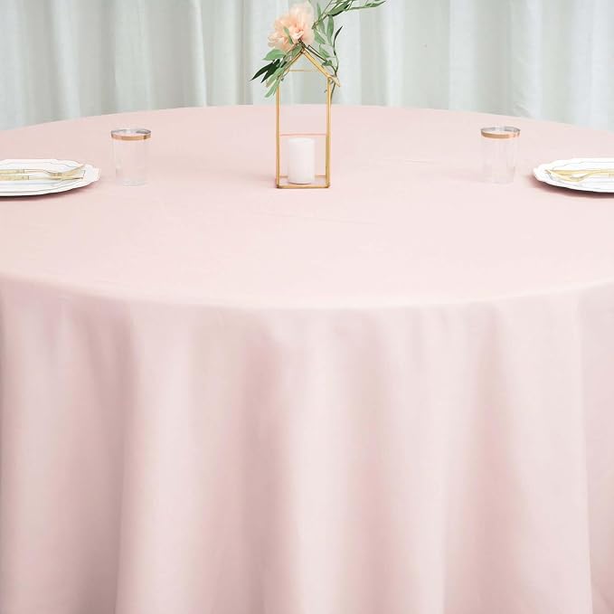 Balsa Circle 6 pcs 120 inch Blush Round Tablecloths Polyester Fabric Table Cover Linens for Wedding Party Reception Banquet Events Kitchen Dining - Image 5