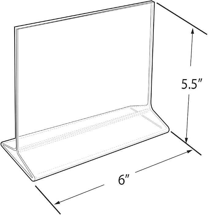 Azar Displays 142708 6-Inch Width by 5.5-Inch Height Top-Load Acrylic Sign Holder, 10-Pack - Image 4