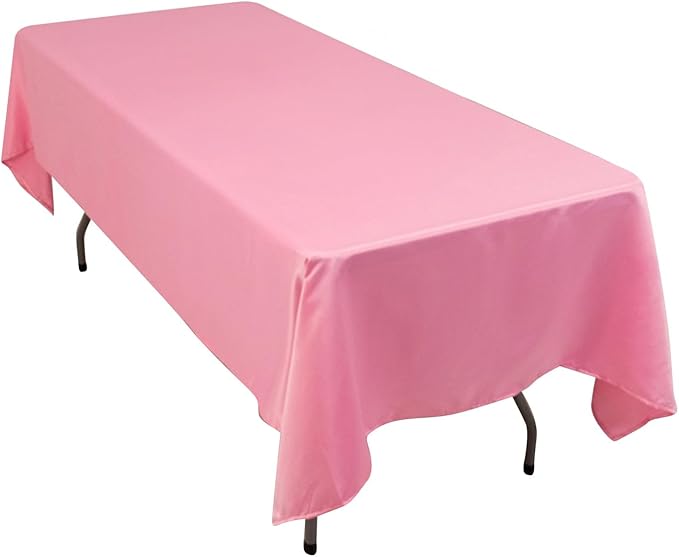 Efavormart Pink Seamless Lamour Satin Rectangle Tablecloth - 60"x102"