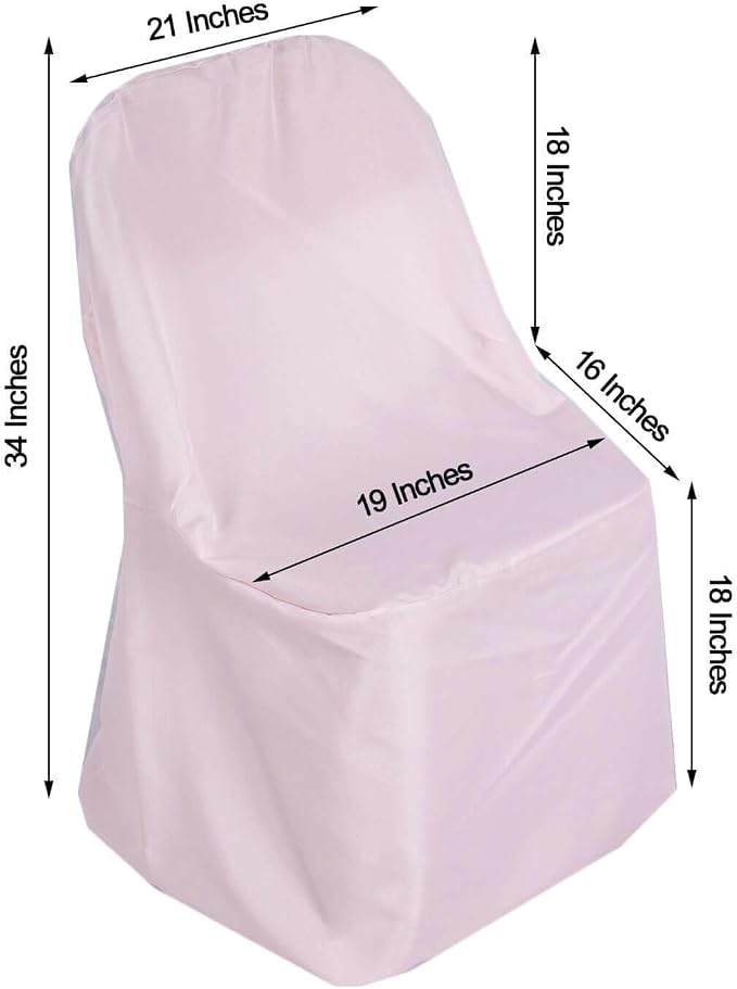 Efavormart 30 PCS Blush Linen Polyester Folding Chair Covers for Dining Chairs Party Wedding Banquet Outdoor Event Catering Slipcovers - Image 3