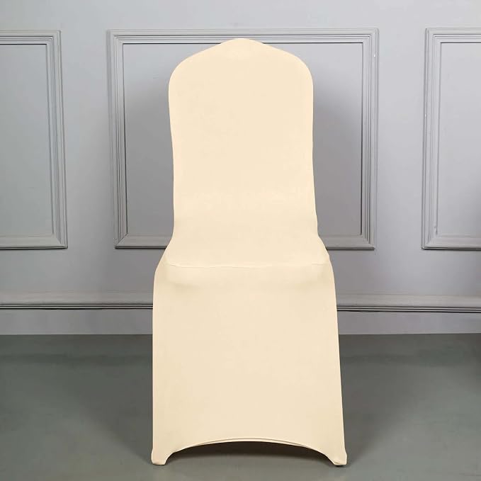 Tableclothsfactory Beige Stretchy Spandex Fitted Banquet Chair Cover Dinning Event Slipcover for Wedding Party Banquet Catering - Image 6