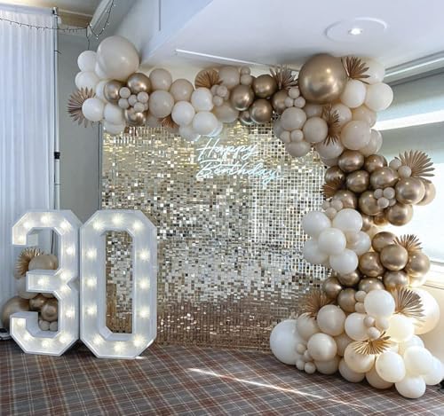 COKAOBE LiteGrid Series Shimmer Wall Backdrop - 36Pcs Light Gold - Image 6
