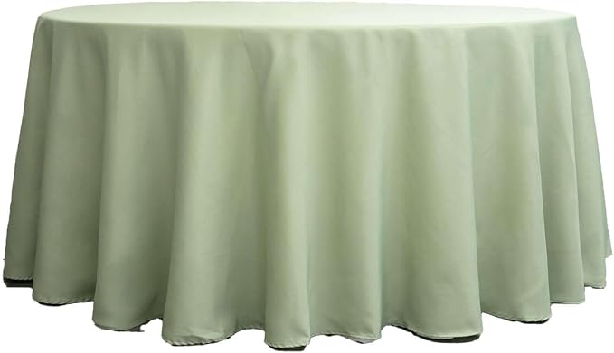 Tableclothsfactory 10PCS | 120" Wholesale Round Tablecloth Polyester Round Table Linens for Wedding Party Banquet Restaurant - Sage Green for Party & Decorations - Image 6