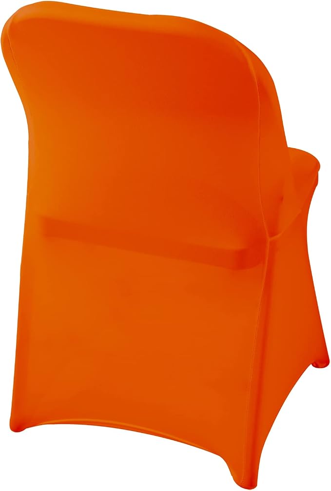 Spandex Chair Cover,25PCS,Living Room Folding Chair Covers,Removable Chair Covers Washable Protector Stretch Chair Cover for Party, Banquet,Wedding Event,Hotel(Orange) - Image 5