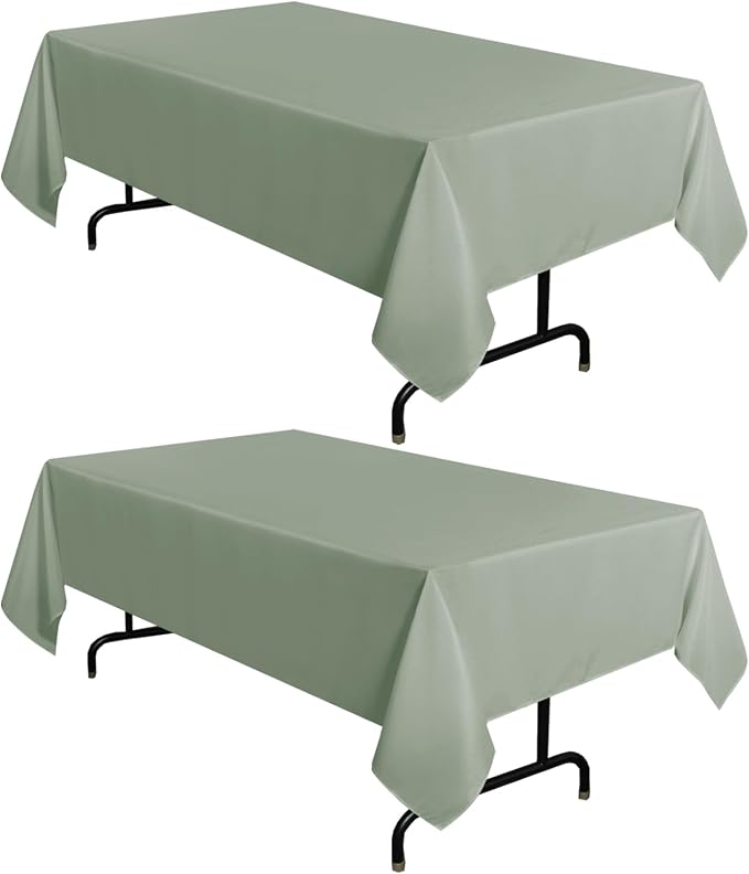 sancua 2 Pack Sage Green Tablecloths 60x102 Inch for 6 Feet Rectangle Tables by sancua