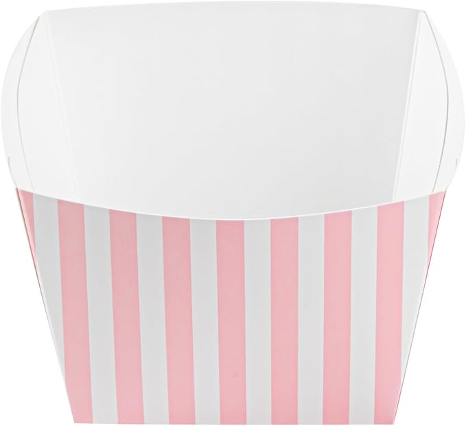 Restaurantware Square Pink And White Stripe Paper Snack Box, 200 Pack - Image 13