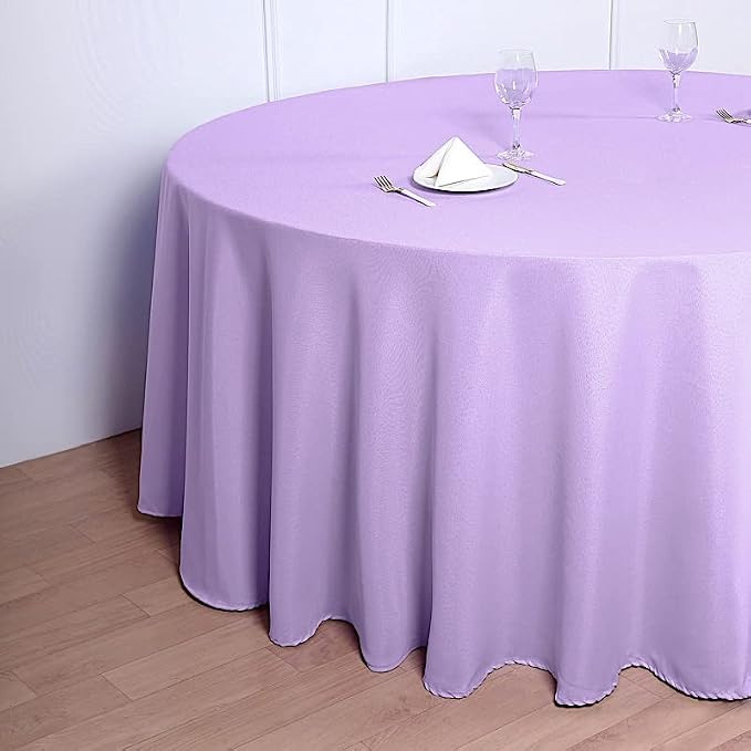Balsa Circle 6 pcs 120 inch Lavender Round Tablecloths Polyester Fabric Table Cover Linens for Wedding Party Reception Banquet Events Kitchen Dining - Image 4