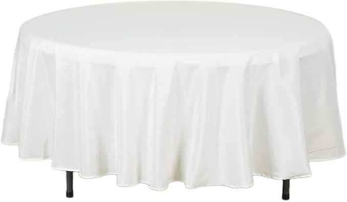 Balsa Circle 6 pcs 108 inch Ivory Round Polyester Tablecloths Fabric Table Cover Linens for Wedding Party Banquet Reception Events Kitchen Dining by BalsaCircle