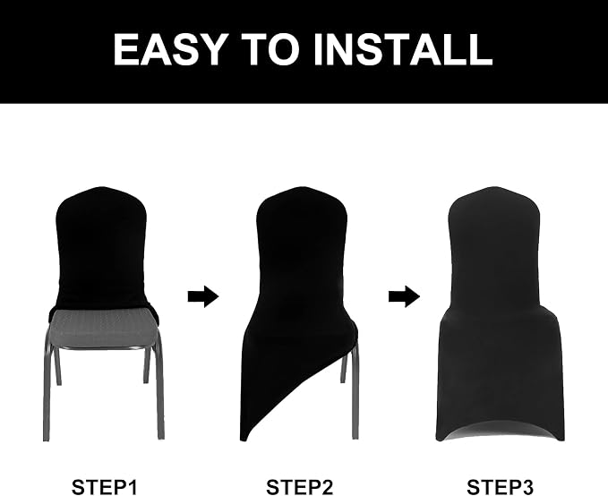 Spandex Chair Covers, 12PCS, Washable Protector for Living Room, Party, Banquet, Wedding, Hotel (Lavender) - Image 3