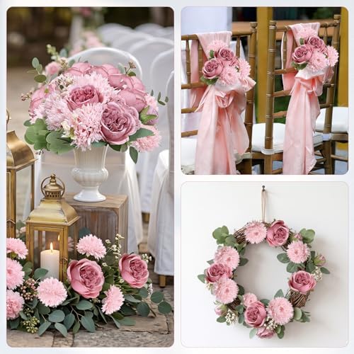 32 Bundles Peonies Artificial Flowers Bulk, Blush Pink - Image 3