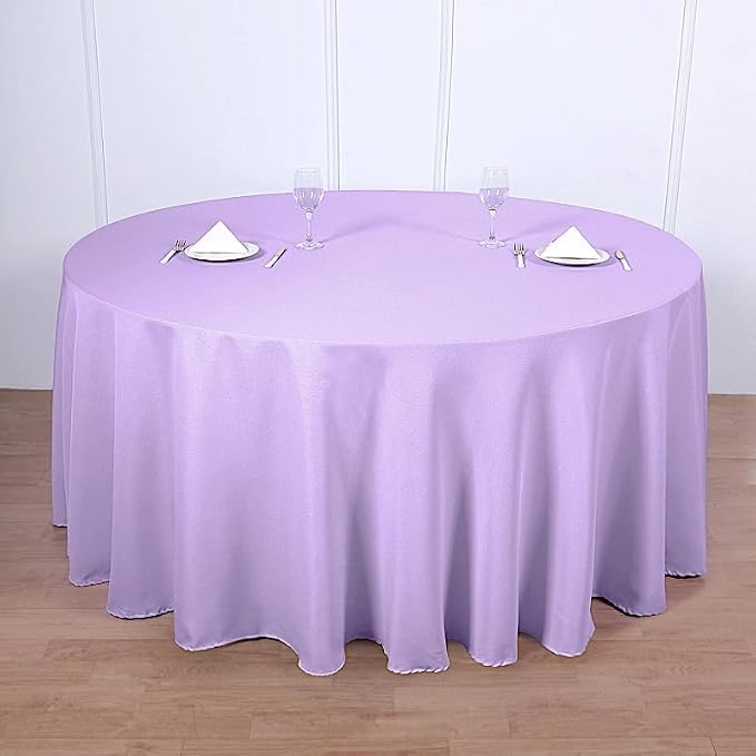 Balsa Circle 6 pcs 120 inch Lavender Round Tablecloths Polyester Fabric Table Cover Linens for Wedding Party Reception Banquet Events Kitchen Dining - Image 3