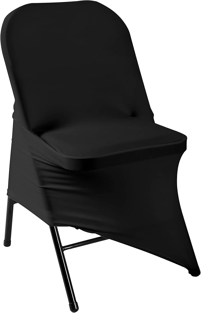 Spandex Chair Cover,12PCS,Living Room Folding Chair Covers,Removable Chair Covers Washable Protector Stretch Chair Cover for Party, Banquet,Wedding Event,Hotel(Black) - Image 4
