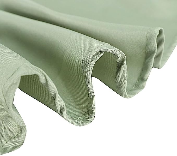 10 pcs 132 inch Eucalyptus Sage Green Round Polyester Tablecloths Fabric Table Cover Linens | 132" Washable Fabric Table Cloth Covers for Wedding Party Polyester Reception Buffet Events Catering - Image 7