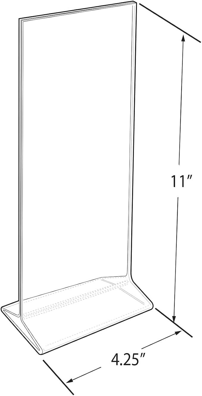 Azar Displays 142745 4.25" W x 11" H Vertical Top-Load Sign Holder - Image 3