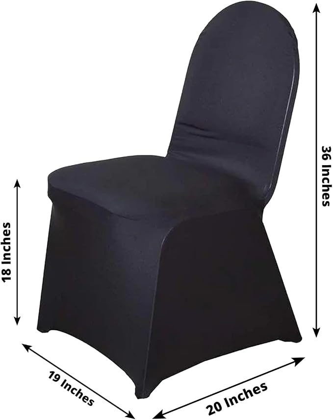 Efavormart 100 PCS Black Premium Spandex Stretch Banquet Chair Covers for Dining Chairs Party Wedding Outdoor Events Slip Covers W/Foot Pockets Washable - Image 6