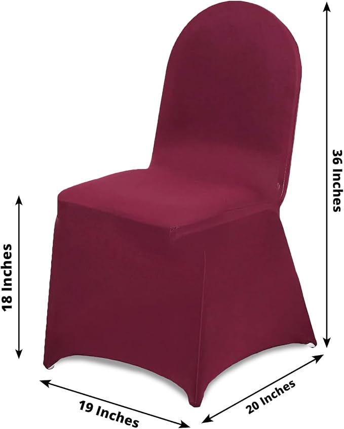 Efavormart 50 PCS Burgundy Stretchy Spandex Fitted Banquet Chair Covers for Party Dining Chairs Wedding Banquet Outdoor Event Catering Slip Covers - Image 6