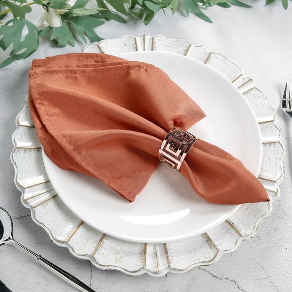 Tableclothsfactory Premium Pack of 5 Premium Terracotta 20" x 20" Washable Polyester Napkins Great for Wedding Party Restaurant Dinner Parties - Image 8