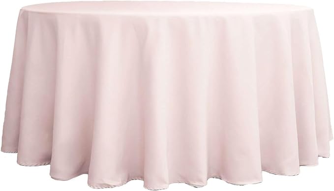 Balsa Circle 6 pcs 120 inch Blush Round Tablecloths Polyester Fabric Table Cover Linens for Wedding Party Reception Banquet Events Kitchen Dining by BalsaCircle