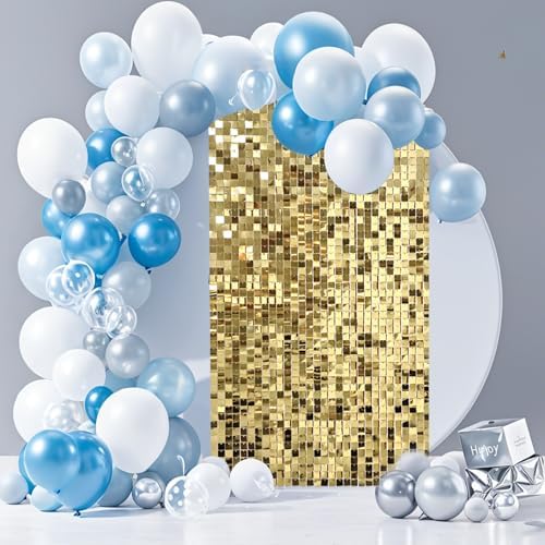Ozikutech 12 Pcs Light Gold Shimmer Wall Backdrop Panels for Party Decor by Ozikutech